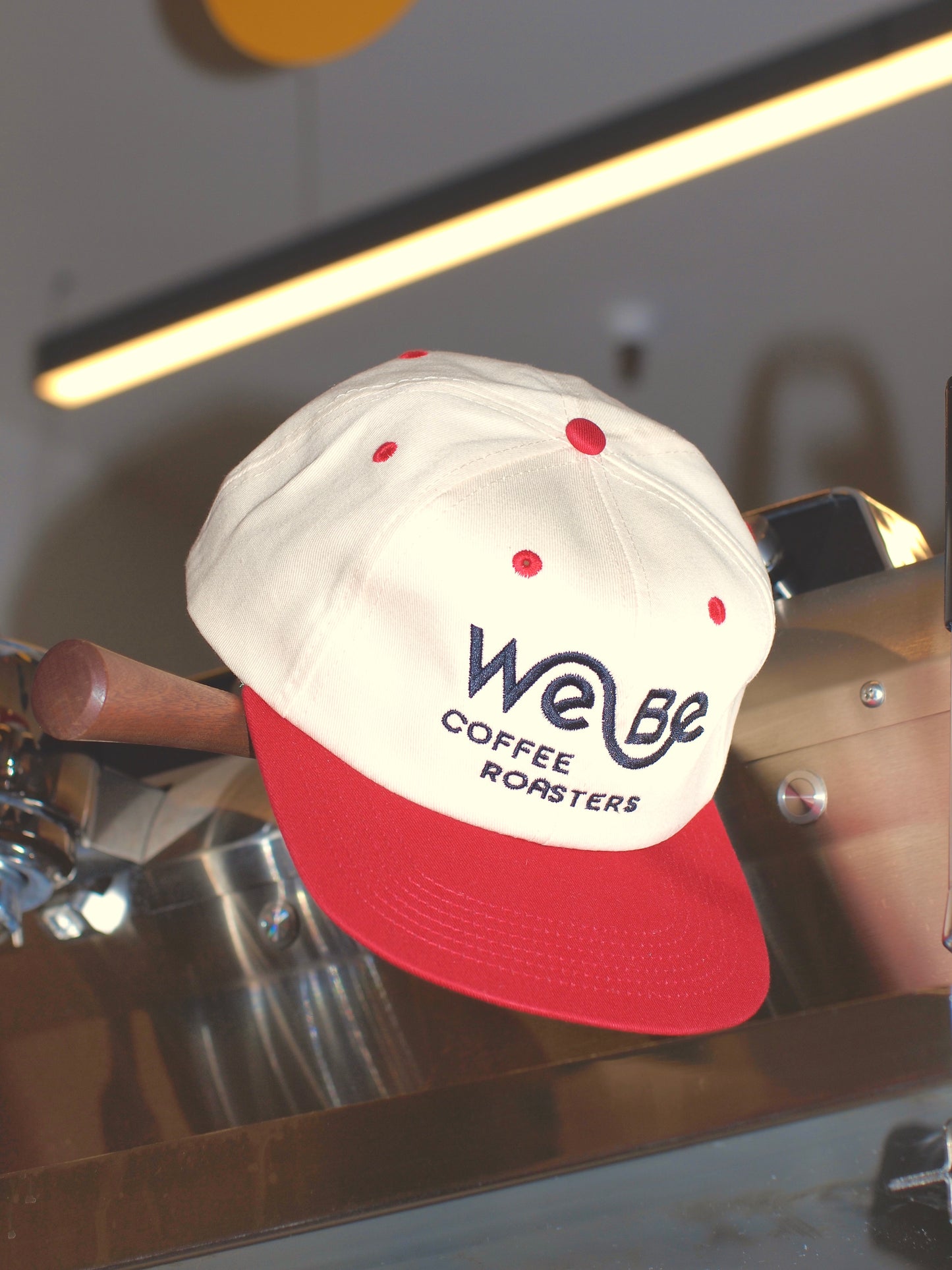 WeBe Red and Tan Canvas Snap-Back