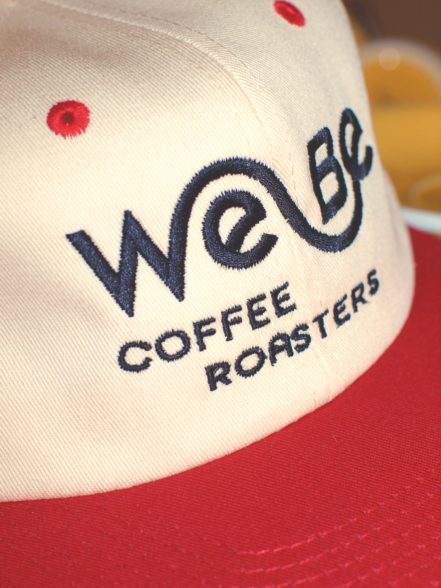 WeBe Red and Tan Canvas Snap-Back